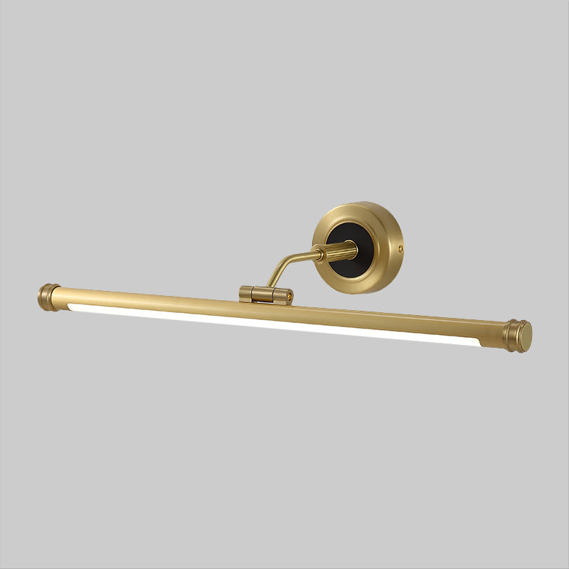 Metal Elongated Sconce Light Fixture Minimalism LED Brass Swing Arm Vanity Lighting Idea Clearhalo 'Cast Iron' 'Glass' 'Industrial' 'Modern wall lights' 'Modern' 'Tiffany' 'Traditional wall lights' 'Vanity Lights' 'Wall Lights' Lighting' 1866759