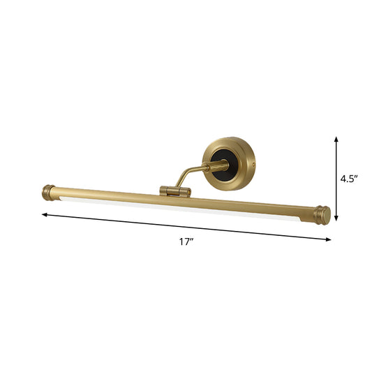 Metal Elongated Sconce Light Fixture Minimalism LED Brass Swing Arm Vanity Lighting Idea Clearhalo 'Cast Iron' 'Glass' 'Industrial' 'Modern wall lights' 'Modern' 'Tiffany' 'Traditional wall lights' 'Vanity Lights' 'Wall Lights' Lighting' 1866760