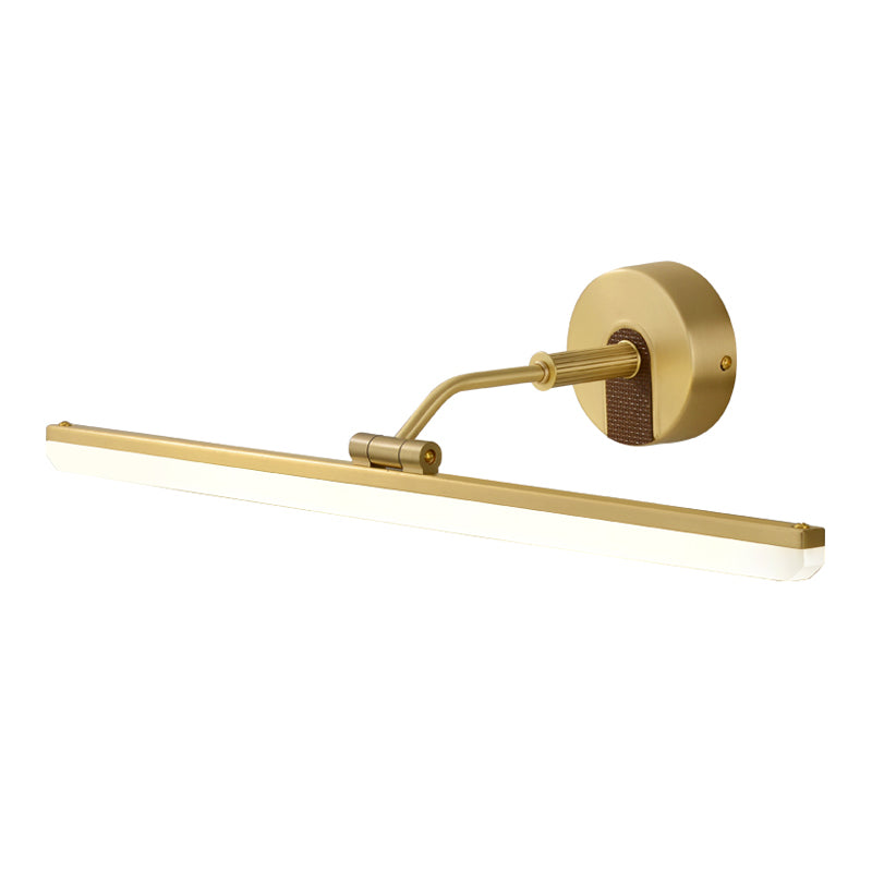 LED Bathroom Wall Sconce Minimal Gold Adjustable Vanity Light Fixture with Linear Acrylic Shade Clearhalo 'Cast Iron' 'Glass' 'Industrial' 'Modern wall lights' 'Modern' 'Tiffany' 'Traditional wall lights' 'Vanity Lights' 'Wall Lights' Lighting' 1866763