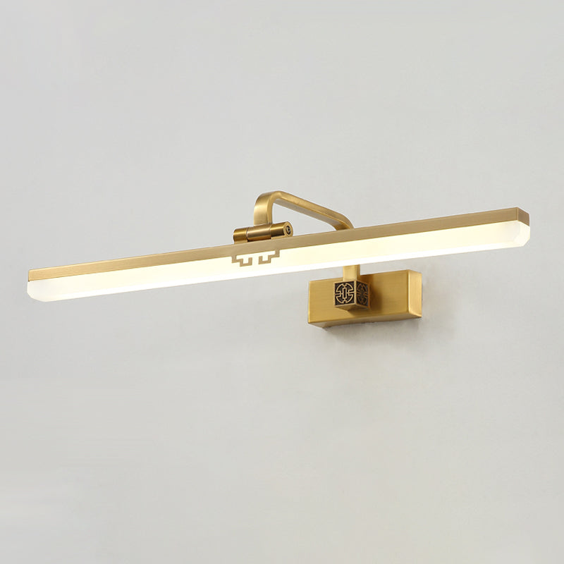 Contemporary Elongated Wall Sconce Metal Dressing Table LED Wall Vanity Light in Black/Brass Clearhalo 'Cast Iron' 'Glass' 'Industrial' 'Modern wall lights' 'Modern' 'Tiffany' 'Traditional wall lights' 'Vanity Lights' 'Wall Lights' Lighting' 1866780