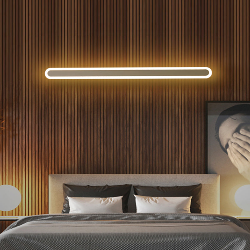 White Elongated Wall Mounted Light Modernism LED Acrylic Wall Sconce Lighting in Warm/White Light White Clearhalo 'Modern wall lights' 'Modern' 'Wall Lamps & Sconces' 'Wall Lights' Lighting' 1866781