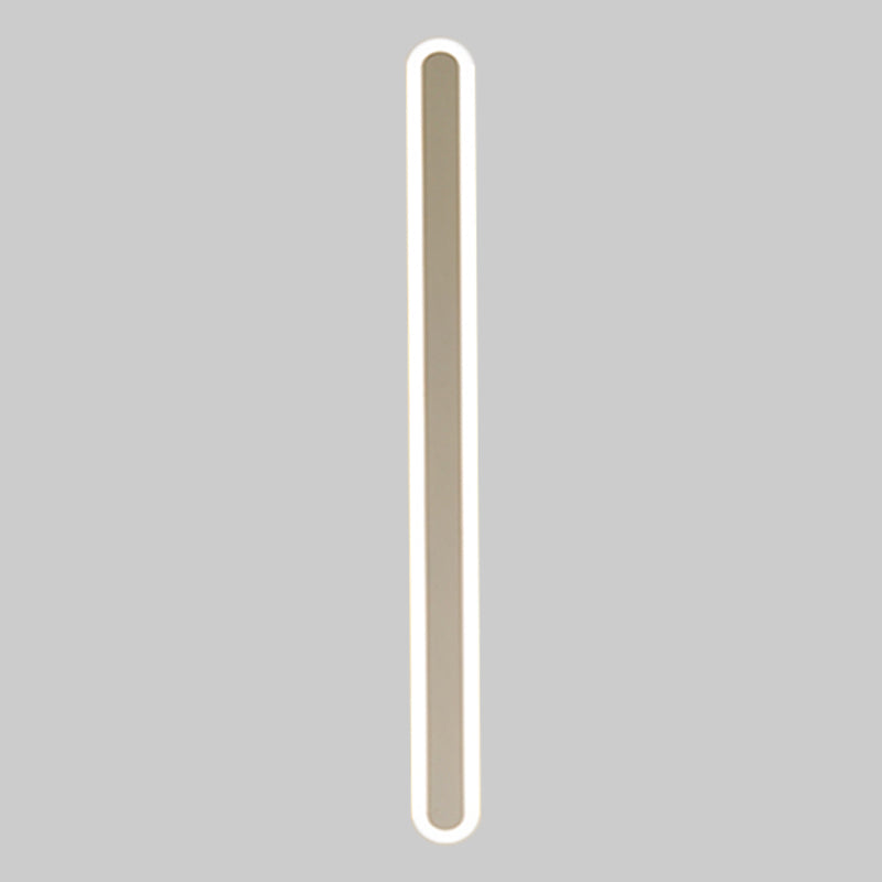 White Elongated Wall Mounted Light Modernism LED Acrylic Wall Sconce Lighting in Warm/White Light Clearhalo 'Modern wall lights' 'Modern' 'Wall Lamps & Sconces' 'Wall Lights' Lighting' 1866783