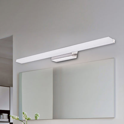 Linear Metallic Vanity Lighting Modernity LED White Wall Mounted Lamp in Warm/White Light White Clearhalo 'Cast Iron' 'Glass' 'Industrial' 'Modern wall lights' 'Modern' 'Tiffany' 'Traditional wall lights' 'Vanity Lights' 'Wall Lights' Lighting' 1866944