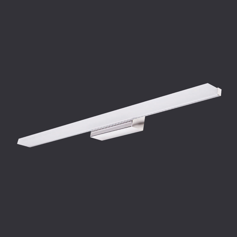 Linear Metallic Vanity Lighting Modernity LED White Wall Mounted Lamp in Warm/White Light Clearhalo 'Cast Iron' 'Glass' 'Industrial' 'Modern wall lights' 'Modern' 'Tiffany' 'Traditional wall lights' 'Vanity Lights' 'Wall Lights' Lighting' 1866946