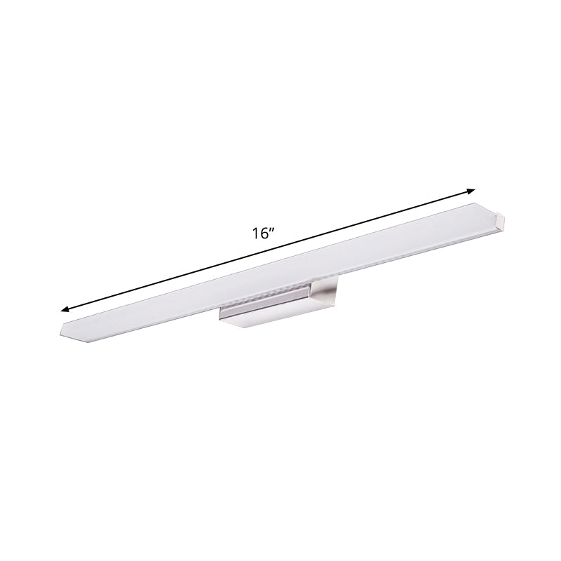 Linear Metallic Vanity Lighting Modernity LED White Wall Mounted Lamp in Warm/White Light Clearhalo 'Cast Iron' 'Glass' 'Industrial' 'Modern wall lights' 'Modern' 'Tiffany' 'Traditional wall lights' 'Vanity Lights' 'Wall Lights' Lighting' 1866947