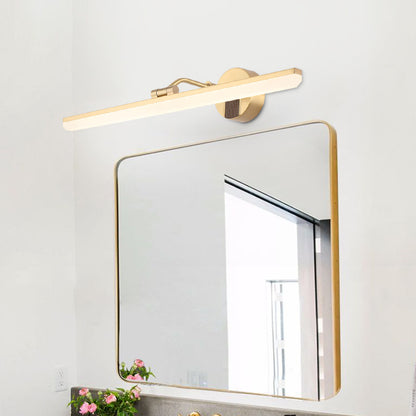Minimal Streamlined Vanity Lighting Ideas Metal LED Washroom Wall Light in Black/Gold Gold Clearhalo 'Cast Iron' 'Glass' 'Industrial' 'Modern wall lights' 'Modern' 'Tiffany' 'Traditional wall lights' 'Vanity Lights' 'Wall Lights' Lighting' 1866948