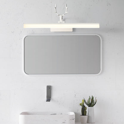 Rectangle Wall Lamp Modern Style Acrylic LED White Vanity Lighting Fixture in Warm/White Light with Metal Antler Design White Clearhalo 'Modern wall lights' 'Modern' 'Vanity Lights' 'Wall Lights' Lighting' 1866956