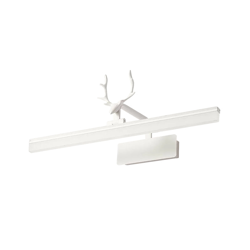 Rectangle Wall Lamp Modern Style Acrylic LED White Vanity Lighting Fixture in Warm/White Light with Metal Antler Design Clearhalo 'Modern wall lights' 'Modern' 'Vanity Lights' 'Wall Lights' Lighting' 1866957