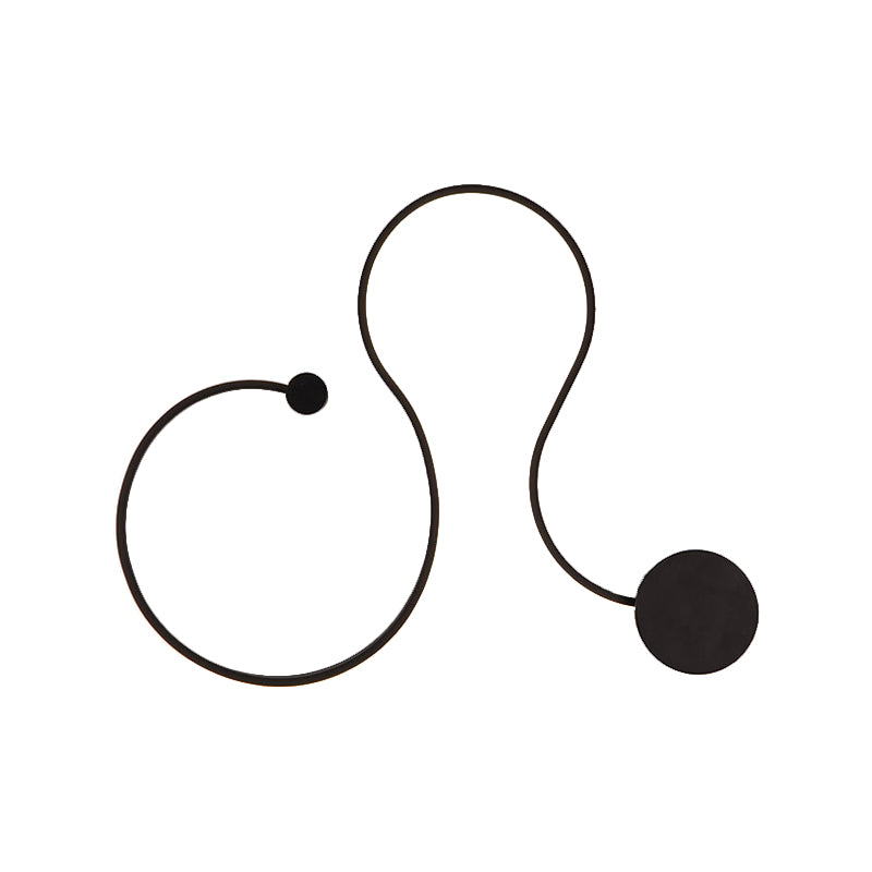 Metal Snake-Like Wall Sconce Lighting Simplicity 25.5"/50" W LED Wall Mount Lamp in Black, Warm/White Light Clearhalo 'Cast Iron' 'Glass' 'Industrial' 'Modern wall lights' 'Modern' 'Tiffany' 'Traditional wall lights' 'Wall Lamps & Sconces' 'Wall Lights' Lighting' 1866978