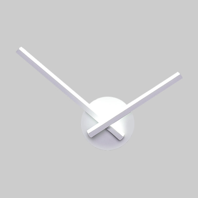 Overlapping Lines Metallic Wall Sconce Simplicity Black/White LED Wall Lamp Fixture with Round Backplate, Warm/White Light Clearhalo 'Cast Iron' 'Glass' 'Industrial' 'Modern wall lights' 'Modern' 'Tiffany' 'Traditional wall lights' 'Wall Lamps & Sconces' 'Wall Lights' Lighting' 1867000