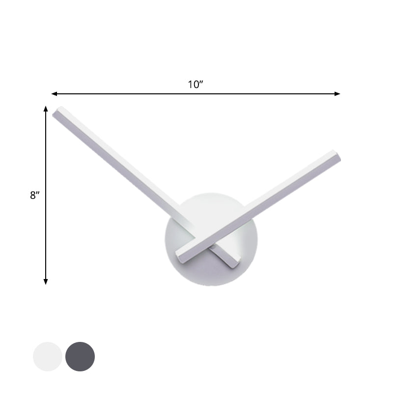 Overlapping Lines Metallic Wall Sconce Simplicity Black/White LED Wall Lamp Fixture with Round Backplate, Warm/White Light Clearhalo 'Cast Iron' 'Glass' 'Industrial' 'Modern wall lights' 'Modern' 'Tiffany' 'Traditional wall lights' 'Wall Lamps & Sconces' 'Wall Lights' Lighting' 1867001