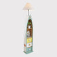 Wood Surfboard-Like Shelf Floor Lamp Children Single Head Pink/Green/Blue Standing Light with Cone White Fabric Shade Clearhalo 'Floor Lamps' 'Lamps' Lighting' 1867039