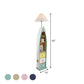Wood Surfboard-Like Shelf Floor Lamp Children Single Head Pink/Green/Blue Standing Light with Cone White Fabric Shade Clearhalo 'Floor Lamps' 'Lamps' Lighting' 1867040