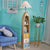 Wood Surfboard-Like Shelf Floor Lamp Children Single Head Pink/Green/Blue Standing Light with Cone White Fabric Shade Wood Clearhalo 'Floor Lamps' 'Lamps' Lighting' 1867041
