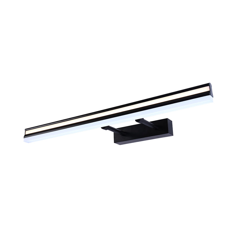 Modern Rectangle Vanity Light Metal LED Bathroom Wall Sconce in Black with Double Arm Clearhalo 'Cast Iron' 'Glass' 'Industrial' 'Modern wall lights' 'Modern' 'Tiffany' 'Traditional wall lights' 'Vanity Lights' 'Wall Lights' Lighting' 1867146