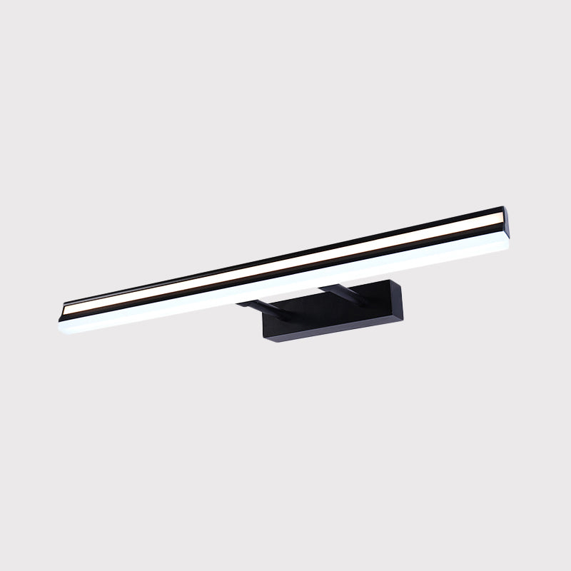 Modern Rectangle Vanity Light Metal LED Bathroom Wall Sconce in Black with Double Arm Clearhalo 'Cast Iron' 'Glass' 'Industrial' 'Modern wall lights' 'Modern' 'Tiffany' 'Traditional wall lights' 'Vanity Lights' 'Wall Lights' Lighting' 1867147