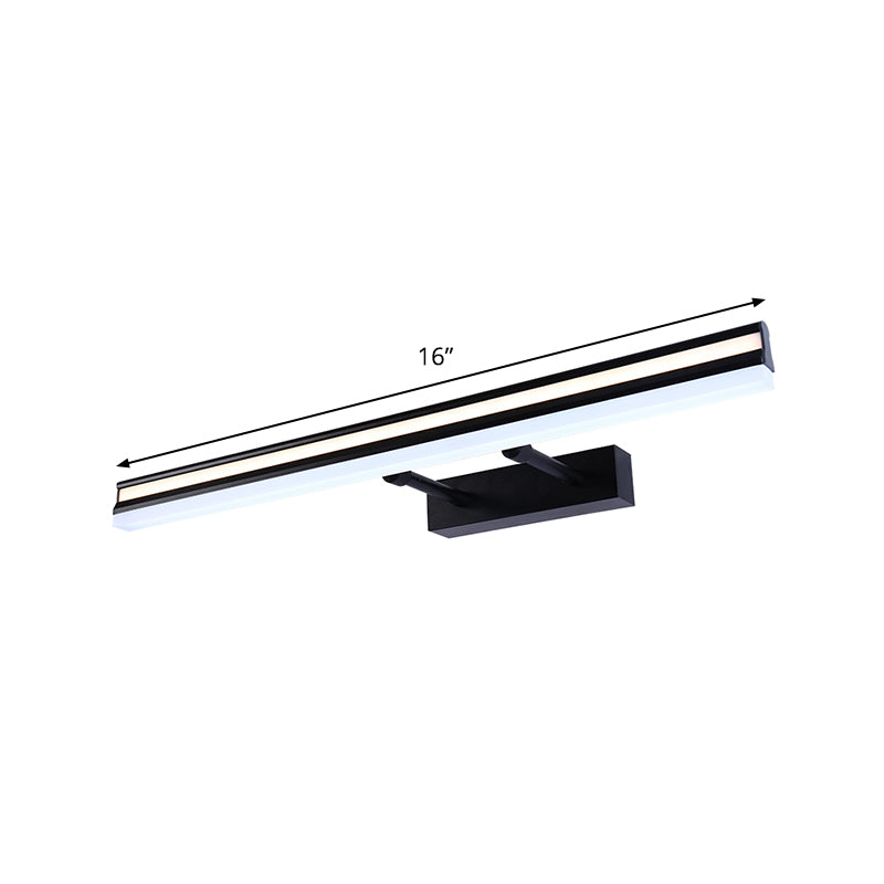 Modern Rectangle Vanity Light Metal LED Bathroom Wall Sconce in Black with Double Arm Clearhalo 'Cast Iron' 'Glass' 'Industrial' 'Modern wall lights' 'Modern' 'Tiffany' 'Traditional wall lights' 'Vanity Lights' 'Wall Lights' Lighting' 1867148