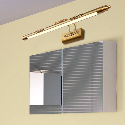 Metal Streamlined Wall Vanity Light Contemporary LED Brass Wall Lighting Ideas with Curvy Arm in Warm/White Light Brass Clearhalo 'Cast Iron' 'Glass' 'Industrial' 'Modern wall lights' 'Modern' 'Tiffany' 'Traditional wall lights' 'Vanity Lights' 'Wall Lights' Lighting' 1867149