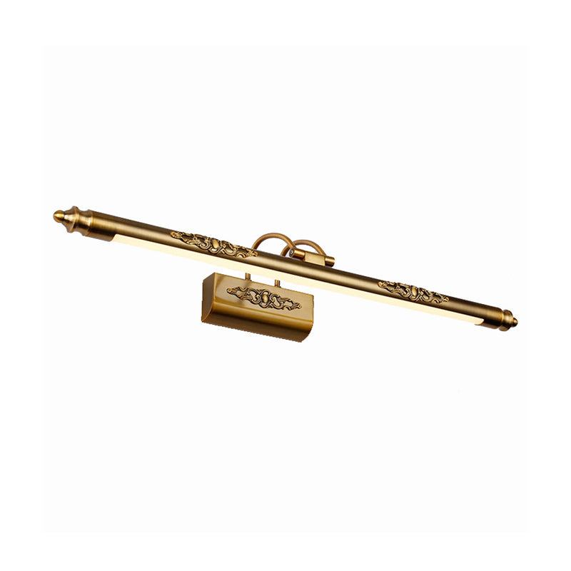 Metal Streamlined Wall Vanity Light Contemporary LED Brass Wall Lighting Ideas with Curvy Arm in Warm/White Light Clearhalo 'Cast Iron' 'Glass' 'Industrial' 'Modern wall lights' 'Modern' 'Tiffany' 'Traditional wall lights' 'Vanity Lights' 'Wall Lights' Lighting' 1867150