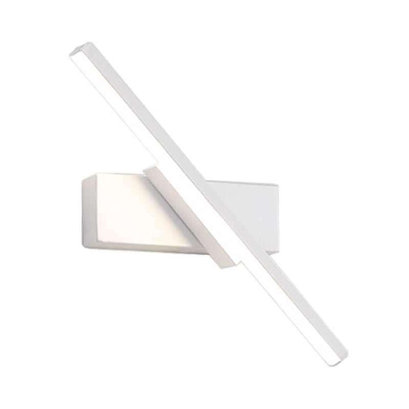 Linear Vanity Wall Sconce Contemporary Metallic Black/White LED Wall Light Fixture in Warm/White Light Clearhalo 'Cast Iron' 'Glass' 'Industrial' 'Modern wall lights' 'Modern' 'Tiffany' 'Traditional wall lights' 'Vanity Lights' 'Wall Lights' Lighting' 1867175
