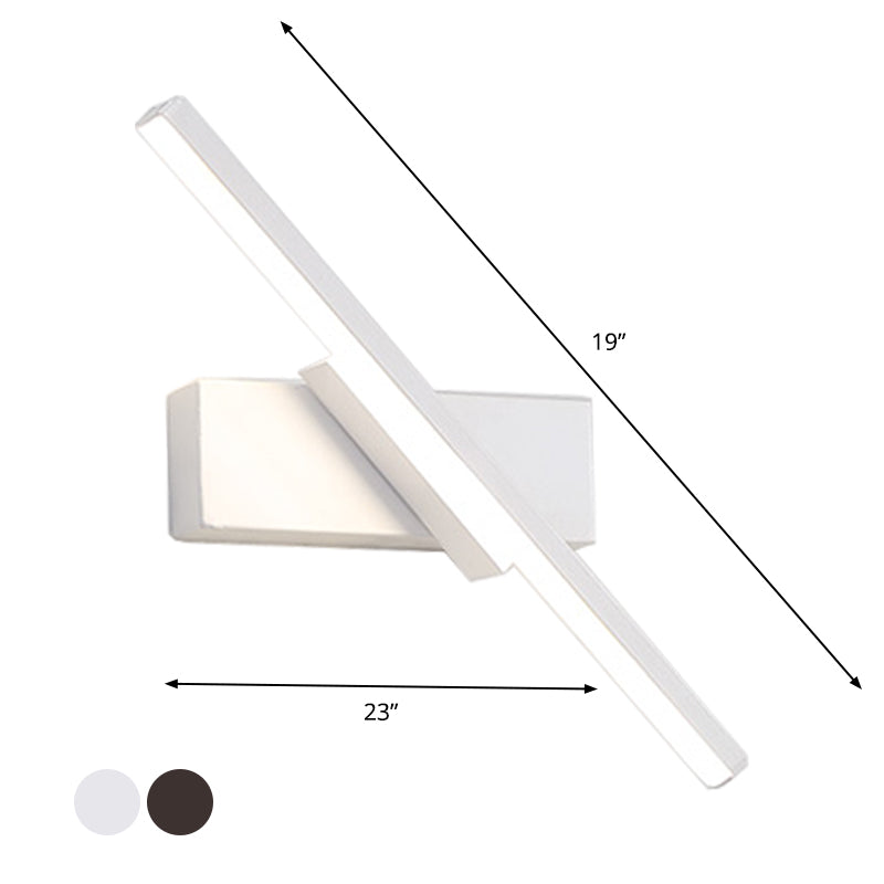 Linear Vanity Wall Sconce Contemporary Metallic Black/White LED Wall Light Fixture in Warm/White Light Clearhalo 'Cast Iron' 'Glass' 'Industrial' 'Modern wall lights' 'Modern' 'Tiffany' 'Traditional wall lights' 'Vanity Lights' 'Wall Lights' Lighting' 1867176