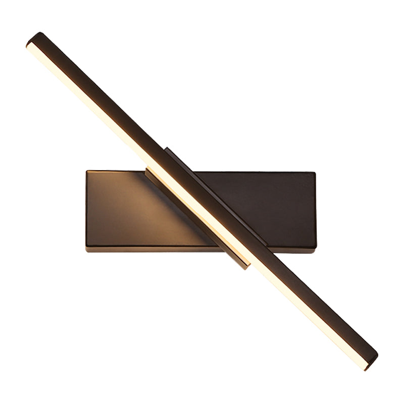 Linear Vanity Wall Sconce Contemporary Metallic Black/White LED Wall Light Fixture in Warm/White Light Clearhalo 'Cast Iron' 'Glass' 'Industrial' 'Modern wall lights' 'Modern' 'Tiffany' 'Traditional wall lights' 'Vanity Lights' 'Wall Lights' Lighting' 1867180