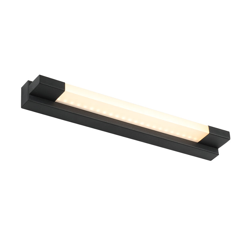 Simple Straight Vanity Mirror Light Metal LED Bathroom Wall Mounted Lamp in Black, Warm/White Light Clearhalo 'Cast Iron' 'Glass' 'Industrial' 'Modern wall lights' 'Modern' 'Tiffany' 'Traditional wall lights' 'Vanity Lights' 'Wall Lights' Lighting' 1867290