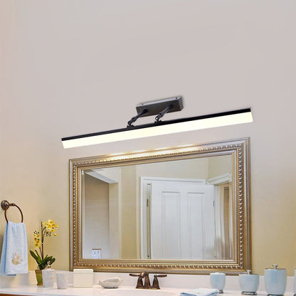 Linear Vanity Lamp Contemporary Acrylic LED Washroom Wall Mount Lighting in Black, Warm/White Light Black Clearhalo 'Modern wall lights' 'Modern' 'Vanity Lights' 'Wall Lights' Lighting' 1867314