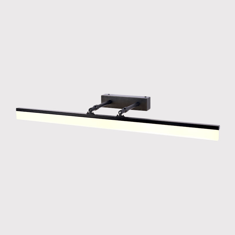 Linear Vanity Lamp Contemporary Acrylic LED Washroom Wall Mount Lighting in Black, Warm/White Light Clearhalo 'Modern wall lights' 'Modern' 'Vanity Lights' 'Wall Lights' Lighting' 1867316
