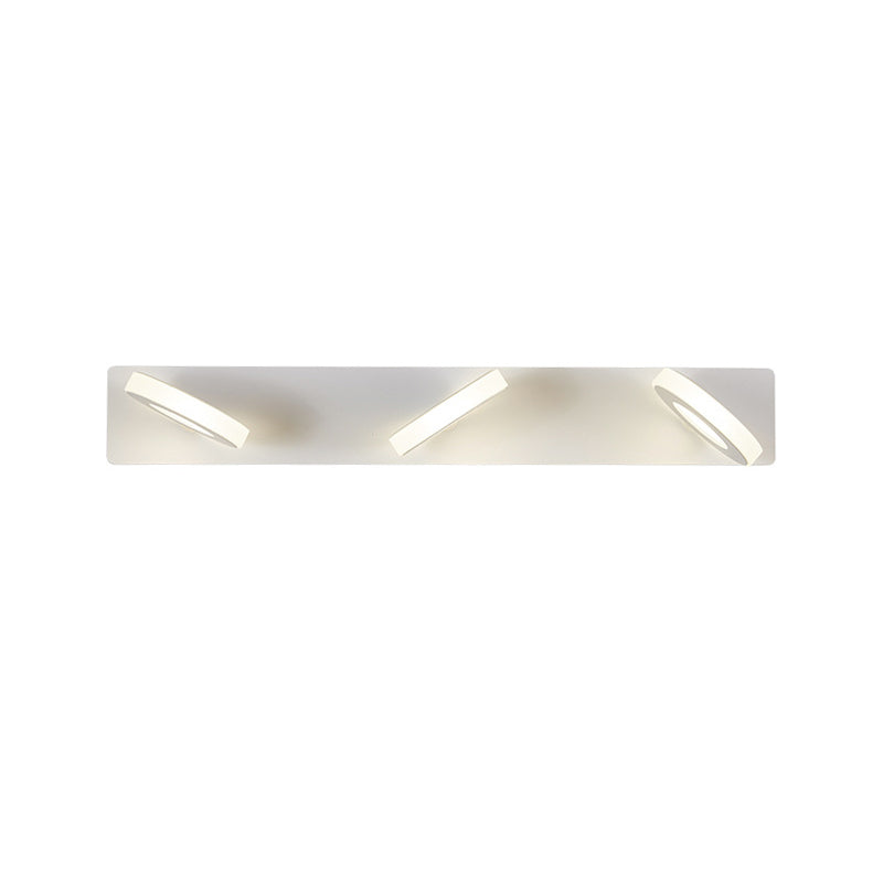 Circle Bathroom Wall Light Fixture White Acrylic 3 Bulbs Contemporary Adjustable Vanity Lamp in Warm/White Light Clearhalo 'Modern wall lights' 'Modern' 'Vanity Lights' 'Wall Lights' Lighting' 1867328