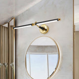 Metal Streamlined Sconce Light Fixture Simplicity LED Vanity Mirror Light in Black Clearhalo 'Cast Iron' 'Glass' 'Industrial' 'Modern wall lights' 'Modern' 'Tiffany' 'Traditional wall lights' 'Vanity Lights' 'Wall Lights' Lighting' 1867376