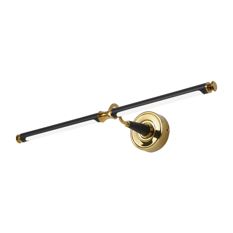 Metal Streamlined Sconce Light Fixture Simplicity LED Vanity Mirror Light in Black Clearhalo 'Cast Iron' 'Glass' 'Industrial' 'Modern wall lights' 'Modern' 'Tiffany' 'Traditional wall lights' 'Vanity Lights' 'Wall Lights' Lighting' 1867377