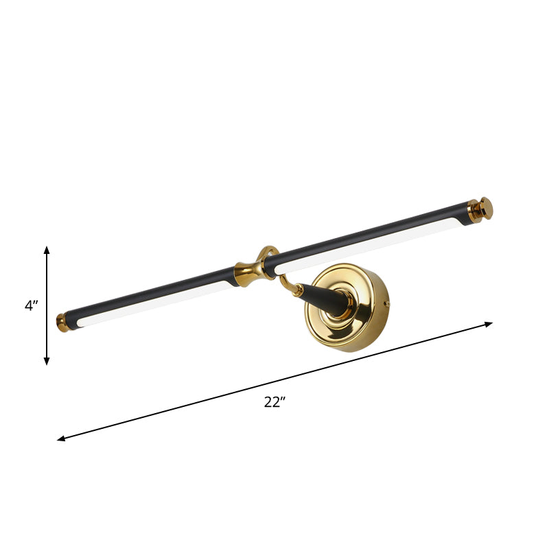 Metal Streamlined Sconce Light Fixture Simplicity LED Vanity Mirror Light in Black Clearhalo 'Cast Iron' 'Glass' 'Industrial' 'Modern wall lights' 'Modern' 'Tiffany' 'Traditional wall lights' 'Vanity Lights' 'Wall Lights' Lighting' 1867378