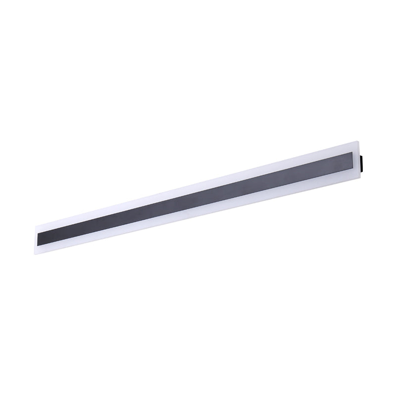Linear Sconce Light Fixture Minimalism Metal LED Black Wall Mounted Lighting with Acrylic Shade Clearhalo 'Cast Iron' 'Glass' 'Industrial' 'Modern wall lights' 'Modern' 'Tiffany' 'Traditional wall lights' 'Wall Lamps & Sconces' 'Wall Lights' Lighting' 1867384