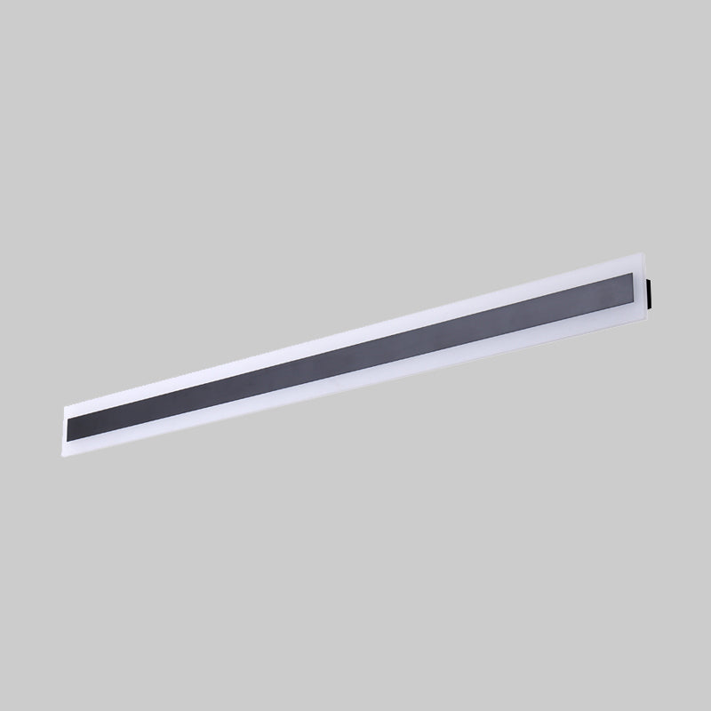 Linear Sconce Light Fixture Minimalism Metal LED Black Wall Mounted Lighting with Acrylic Shade Clearhalo 'Cast Iron' 'Glass' 'Industrial' 'Modern wall lights' 'Modern' 'Tiffany' 'Traditional wall lights' 'Wall Lamps & Sconces' 'Wall Lights' Lighting' 1867385