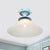 Bell Ceiling Lighting Nautical Opaline Glass 1 Bulb Hallway Semi Flush Mount Light in Black/White/Blue Blue Clearhalo 'Ceiling Lights' 'Close To Ceiling Lights' 'Close to ceiling' 'Glass shade' 'Glass' 'Pendant Lights' 'Semi-flushmount' Lighting' 1867435