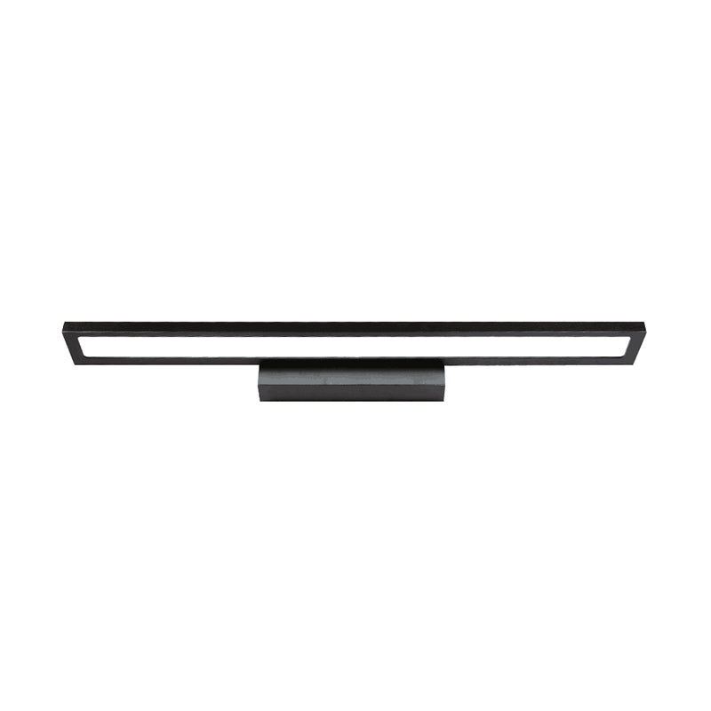 Modernist Elongated Vanity Lighting Ideas Metal LED Bathroom Wall Sconce in Black/Silver, 16"/23.5" L Clearhalo 'Cast Iron' 'Glass' 'Industrial' 'Modern wall lights' 'Modern' 'Tiffany' 'Traditional wall lights' 'Vanity Lights' 'Wall Lights' Lighting' 1867475