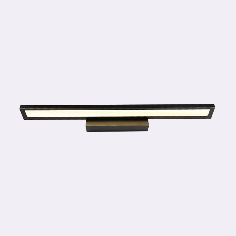 Modernist Elongated Vanity Lighting Ideas Metal LED Bathroom Wall Sconce in Black/Silver, 16"/23.5" L Clearhalo 'Cast Iron' 'Glass' 'Industrial' 'Modern wall lights' 'Modern' 'Tiffany' 'Traditional wall lights' 'Vanity Lights' 'Wall Lights' Lighting' 1867476