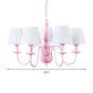 Tapered Shade Kindergarten Chandelier Metal 5 Heads Kids Hanging Light in Pink & White Clearhalo 'Ceiling Lights' 'Chandeliers' 'Close To Ceiling Lights' 'Glass shade' 'Glass' Lighting' 186749