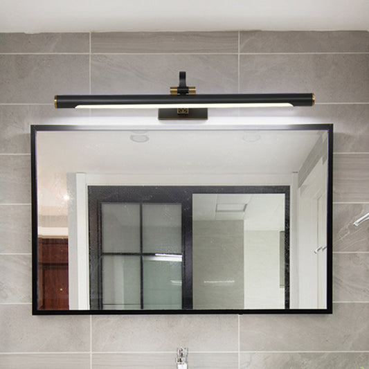 Black Streamlined Wall Vanity Light Contemporary LED Metallic Wall Mounted Lighting with Swing Arm Clearhalo 'Cast Iron' 'Glass' 'Industrial' 'Modern wall lights' 'Modern' 'Tiffany' 'Traditional wall lights' 'Vanity Lights' 'Wall Lights' Lighting' 1867494