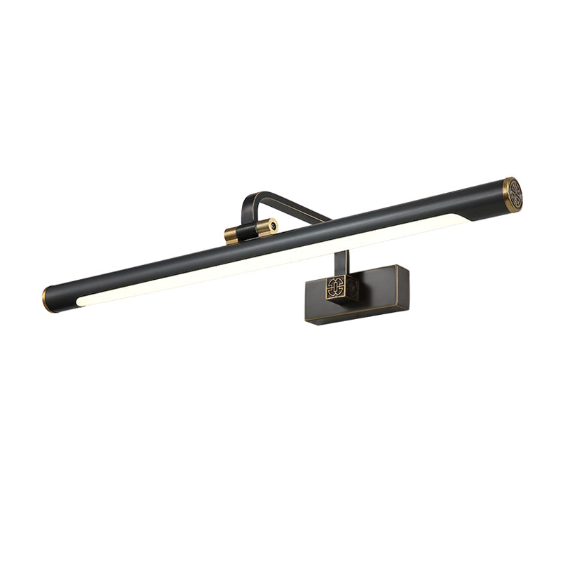 Black Streamlined Wall Vanity Light Contemporary LED Metallic Wall Mounted Lighting with Swing Arm Clearhalo 'Cast Iron' 'Glass' 'Industrial' 'Modern wall lights' 'Modern' 'Tiffany' 'Traditional wall lights' 'Vanity Lights' 'Wall Lights' Lighting' 1867495