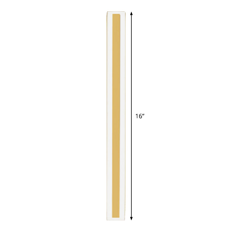 Contemporary Stripe Sconce Light Fixture Metallic LED Outdoor Wall Mounted Lamp in Gold, Warm/White Light Clearhalo 'Cast Iron' 'Glass' 'Industrial' 'Modern wall lights' 'Modern' 'Tiffany' 'Traditional wall lights' 'Wall Lamps & Sconces' 'Wall Lights' Lighting' 1867500