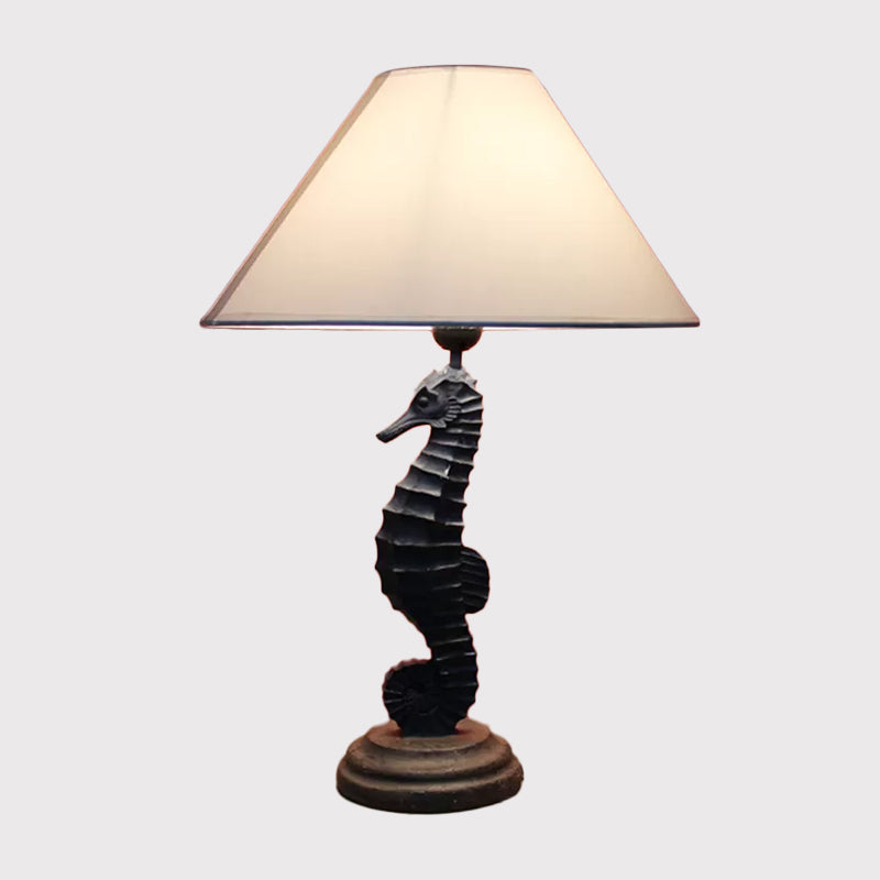 Seahorse Base Bedchamber Nightstand Lamp Resin Single Bulb Children Shaded Table Light in Dark Blue/Sky Blue/Red Clearhalo 'Lamps' 'Table Lamps' Lighting' 1867517