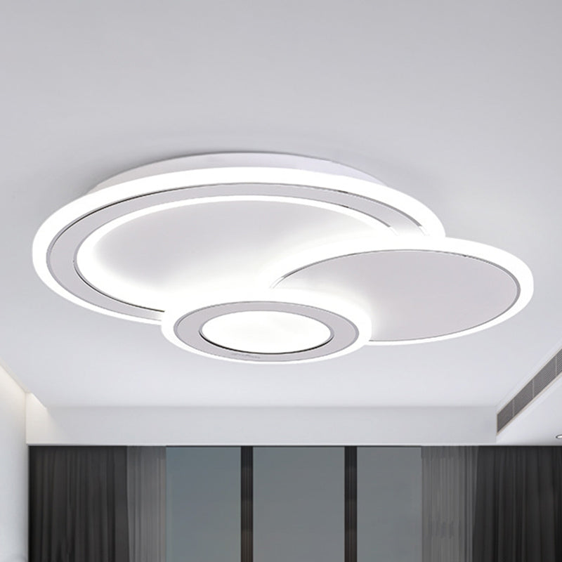 Metal Round/Oval/Rectangle Flush Light Minimalist LED Black and White Ceiling Mounted Fixture for Guest Room Clearhalo 'Ceiling Lights' 'Close To Ceiling Lights' 'Close to ceiling' 'Flush mount' Lighting' 1867531