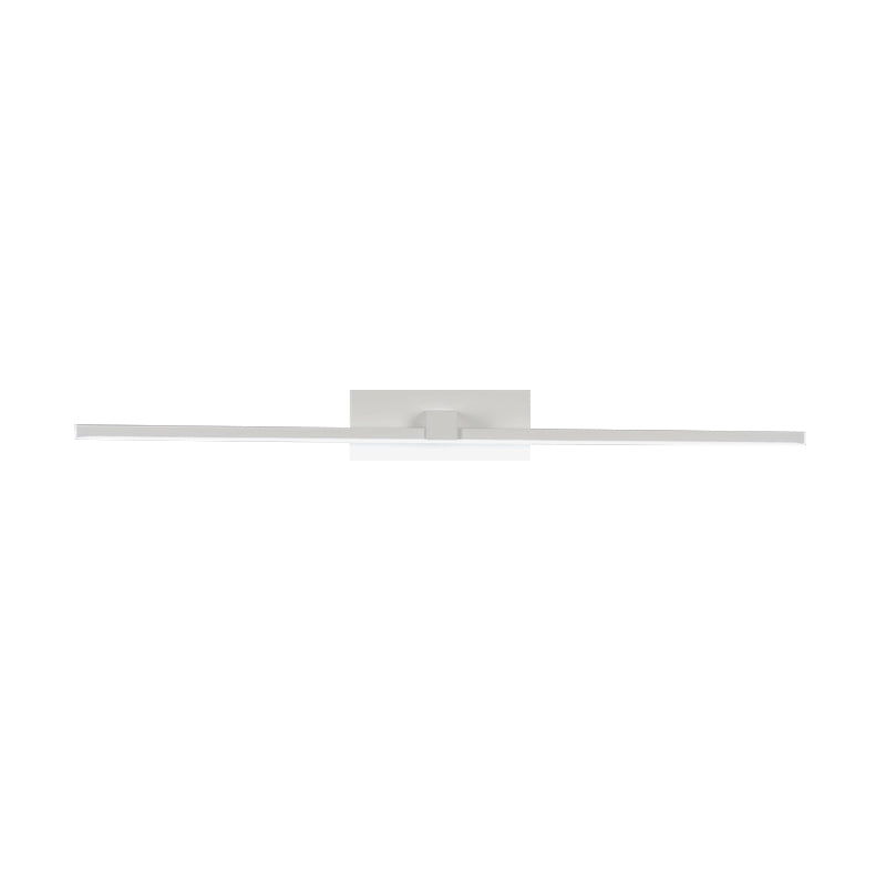 White Rectangle Vanity Lamp Minimalist 16"/19.5" L LED Metal Wall Mounted Light Fixture in Warm/White Light Clearhalo 'Cast Iron' 'Glass' 'Industrial' 'Modern wall lights' 'Modern' 'Tiffany' 'Traditional wall lights' 'Vanity Lights' 'Wall Lights' Lighting' 1867545