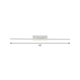 White Rectangle Vanity Lamp Minimalist 16"/19.5" L LED Metal Wall Mounted Light Fixture in Warm/White Light Clearhalo 'Cast Iron' 'Glass' 'Industrial' 'Modern wall lights' 'Modern' 'Tiffany' 'Traditional wall lights' 'Vanity Lights' 'Wall Lights' Lighting' 1867547