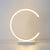 LED Bedroom Table Lamp Minimalism Black/White Nightstand Light with C-Shape Metallic Shade White Clearhalo 'Lamps' 'Table Lamps' Lighting' 1867569