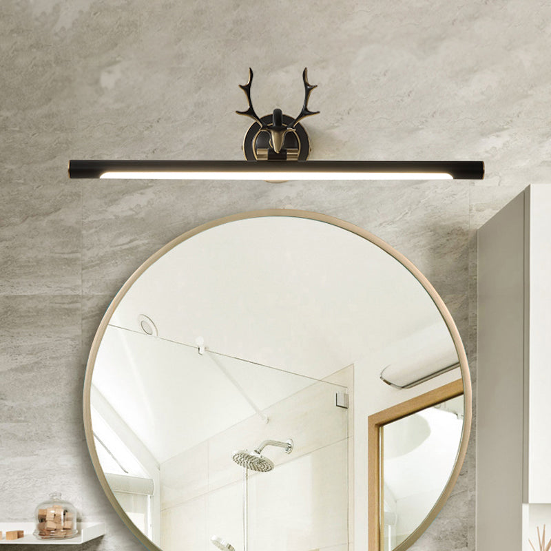 Black Antler Arm Wall Mounted Lighting Contemporary LED Metallic Vanity Bar Light Black Clearhalo 'Cast Iron' 'Glass' 'Industrial' 'Modern wall lights' 'Modern' 'Tiffany' 'Traditional wall lights' 'Vanity Lights' 'Wall Lights' Lighting' 1867573