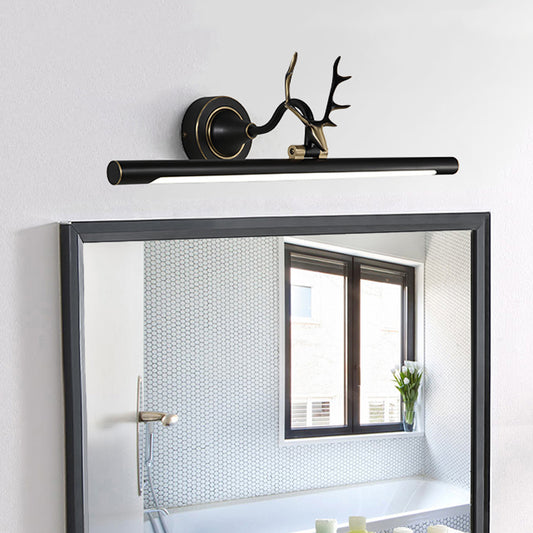 Black Antler Arm Wall Mounted Lighting Contemporary LED Metallic Vanity Bar Light Clearhalo 'Cast Iron' 'Glass' 'Industrial' 'Modern wall lights' 'Modern' 'Tiffany' 'Traditional wall lights' 'Vanity Lights' 'Wall Lights' Lighting' 1867574