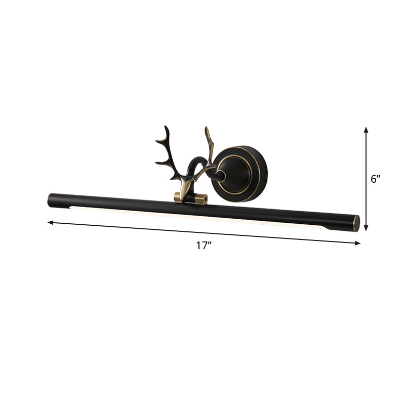 Black Antler Arm Wall Mounted Lighting Contemporary LED Metallic Vanity Bar Light Clearhalo 'Cast Iron' 'Glass' 'Industrial' 'Modern wall lights' 'Modern' 'Tiffany' 'Traditional wall lights' 'Vanity Lights' 'Wall Lights' Lighting' 1867576